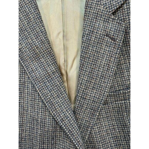 Gokeys Mens Wool Tweed Blazer Elbow Patches & Leather Buttons 42A Brown - Picture 15 of 16